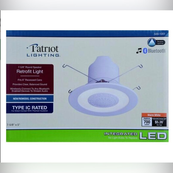 Patriot Lighting 6” Integrated LED Bluetooth Speaker Retrofit Recessed Downlight - Picture 5 of 5